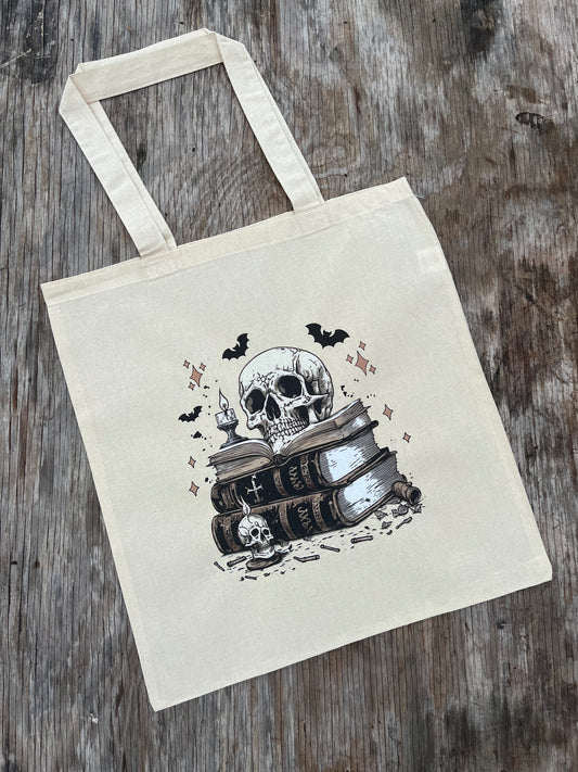 Gothic Skull Book Tote