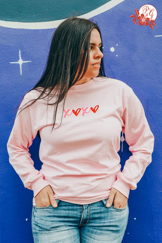 XOXO Satin EMBROIDERED Long Sleeve